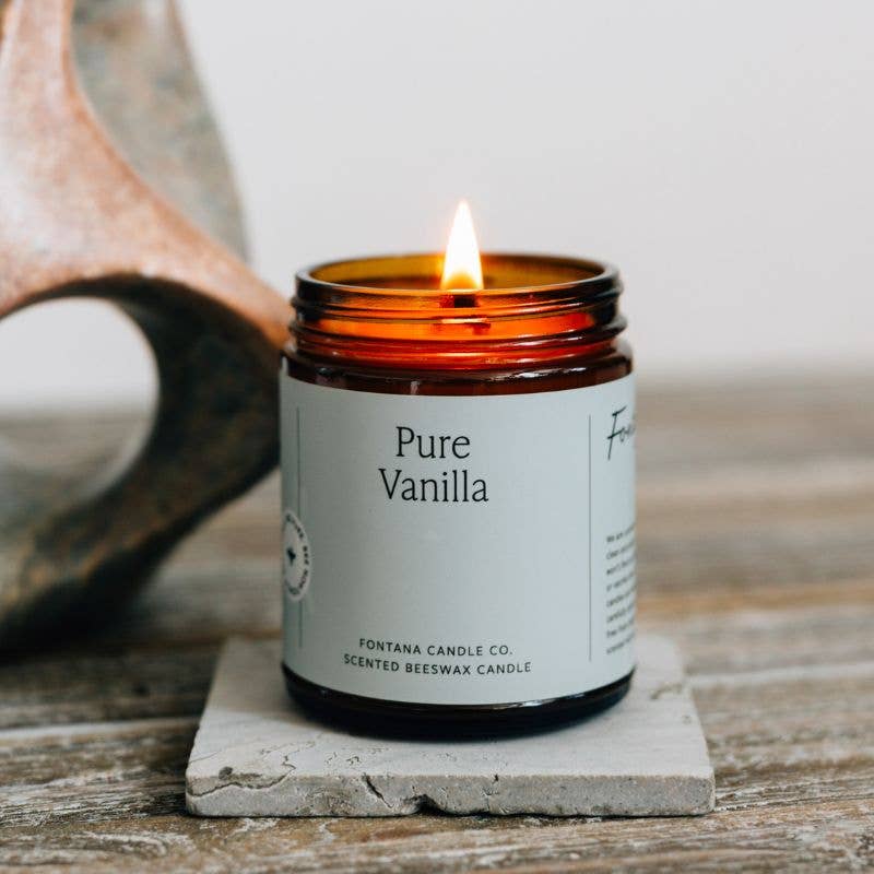 PURE VANILLA ESSENTIAL OIL & BEESWAX JAR CANDLE