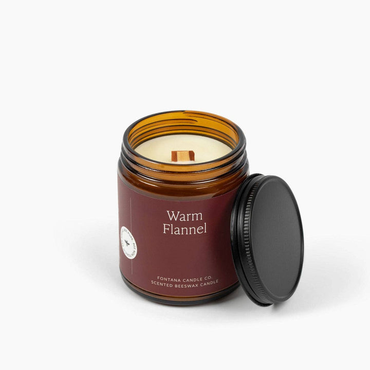 WARM FLANNEL BEESWAX & ESSENTIAL OIL JAR CANDLE