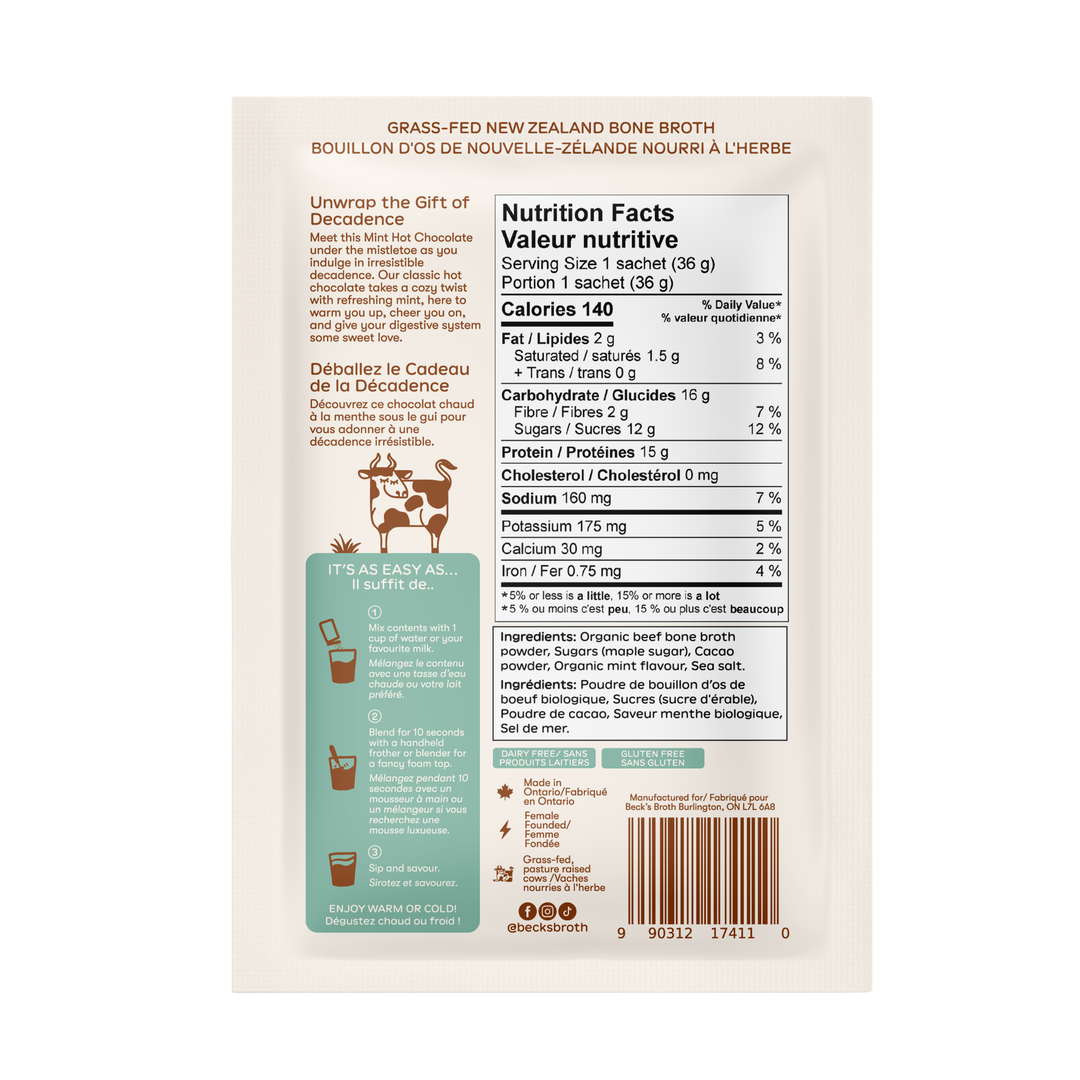 PROTEIN MINT HOT CHOCOLATE BONE BROTH POWDER