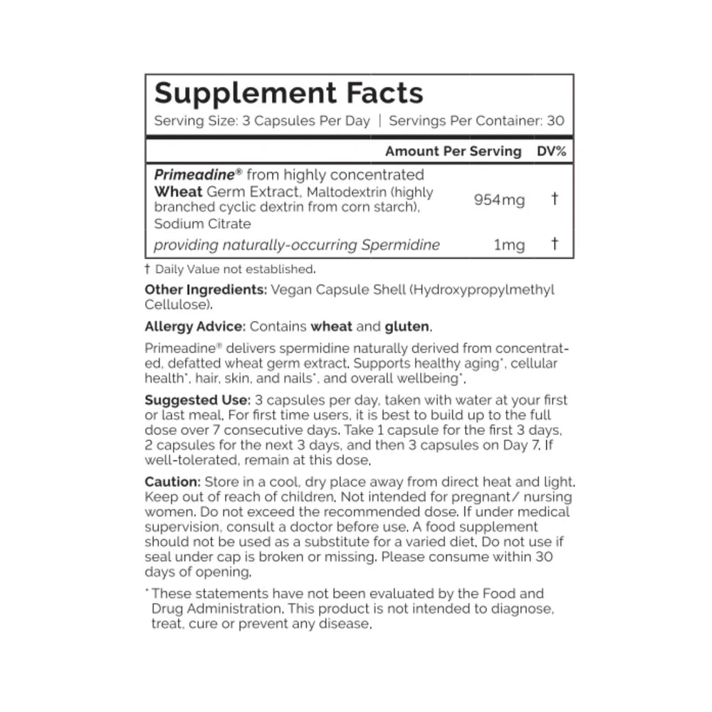 PRIMEADINE® ORIGINAL WHOLE-FOOD SPERMIDINE SUPPLEMENT
