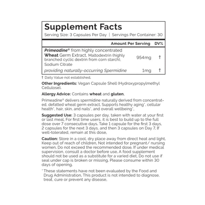 PRIMEADINE® ORIGINAL WHOLE-FOOD SPERMIDINE SUPPLEMENT