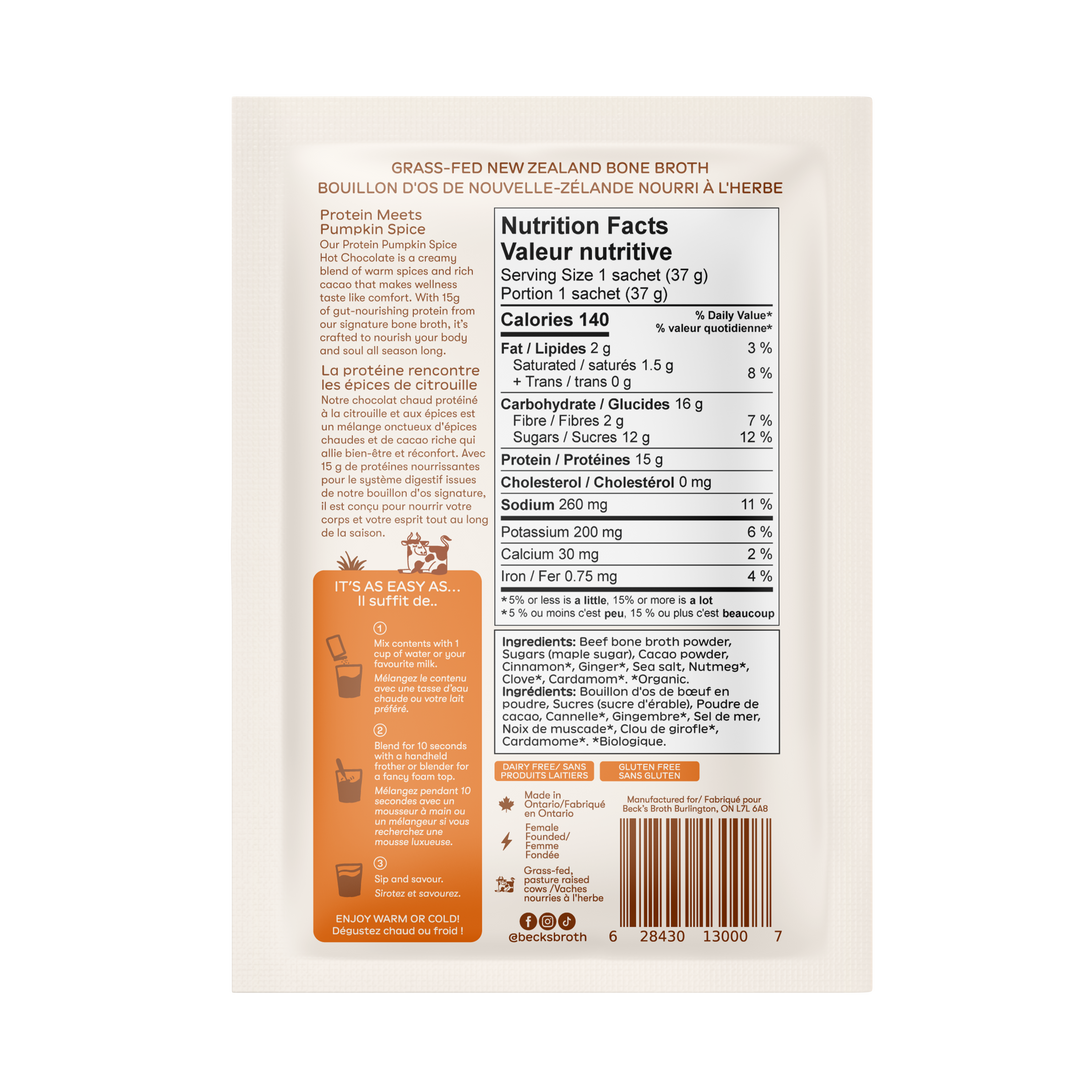 PUMPKIN SPICE HOT CHOCOLATE BONE BROTH POWDER