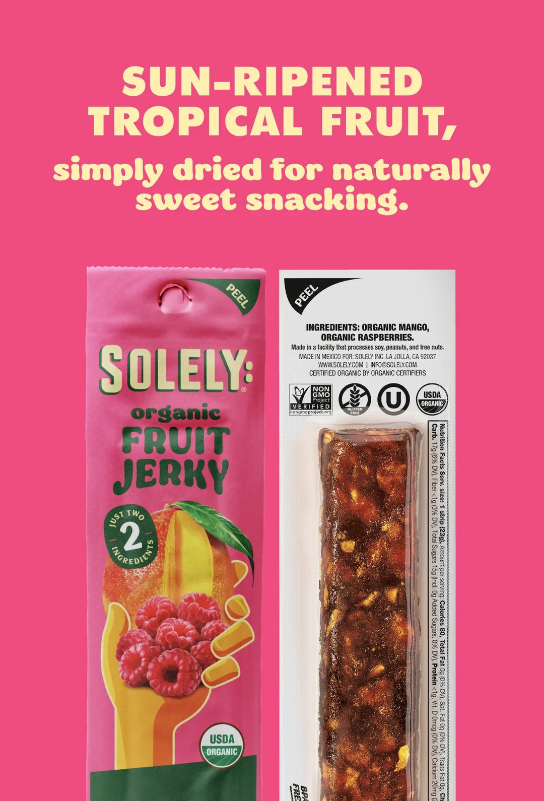 ORGANIC MANGO RASPBERRY FRUIT JERKY