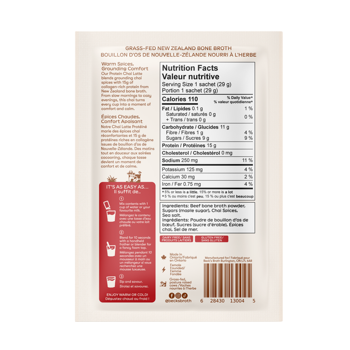 PROTEIN CHAI LATTE BONE BROTH POWDER
